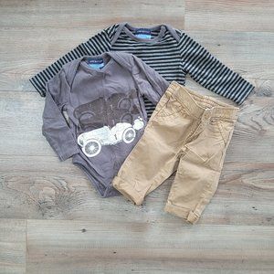 Long Sleeve Onesie Khaki Baby Outfit